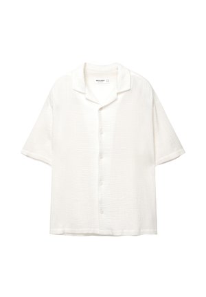 PULL&BEAR SHORT SLEEVE CREPE  - Hemd - white