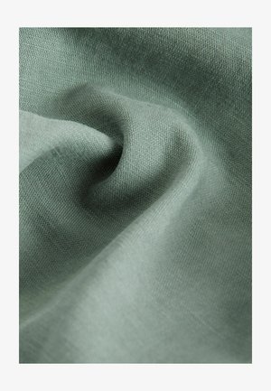 Tela verde clara con una superficie suave y texturizada, que presenta suaves pliegues y arrugas, capturando una apariencia lisa y delicada.