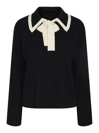 YASJOSIE BOW - Jumper - black/white