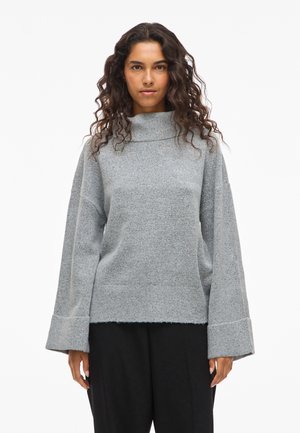 VILA VIROLFIE ROLL NECK - Džemper - light grey melange