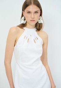 adL EMBROIDERED DETAILED HALTER NECK - Cocktailjurk - ecru