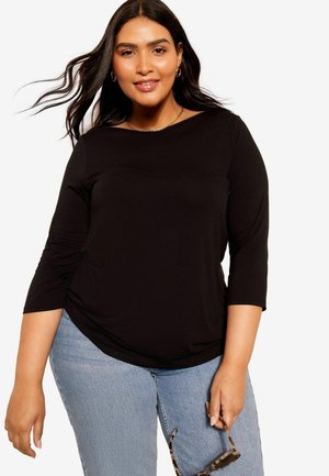 BOAT NECK REGULAR FIT - Maglietta a manica lunga - black