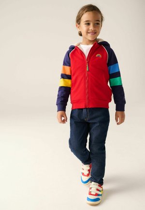 REGULAR FIT - COLOUR BLOCK - Mikina so zipsom - red navy