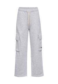 Grijze sweatpants van katoenmix, met een koord in de taille, twee zij-cargo pockets en een klein logo op het been.