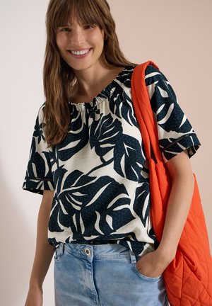 Cecil, CARMEN-BLUSE MIT KURZARM UND BLÄTTERPRINT - Blusa - palm breeze green