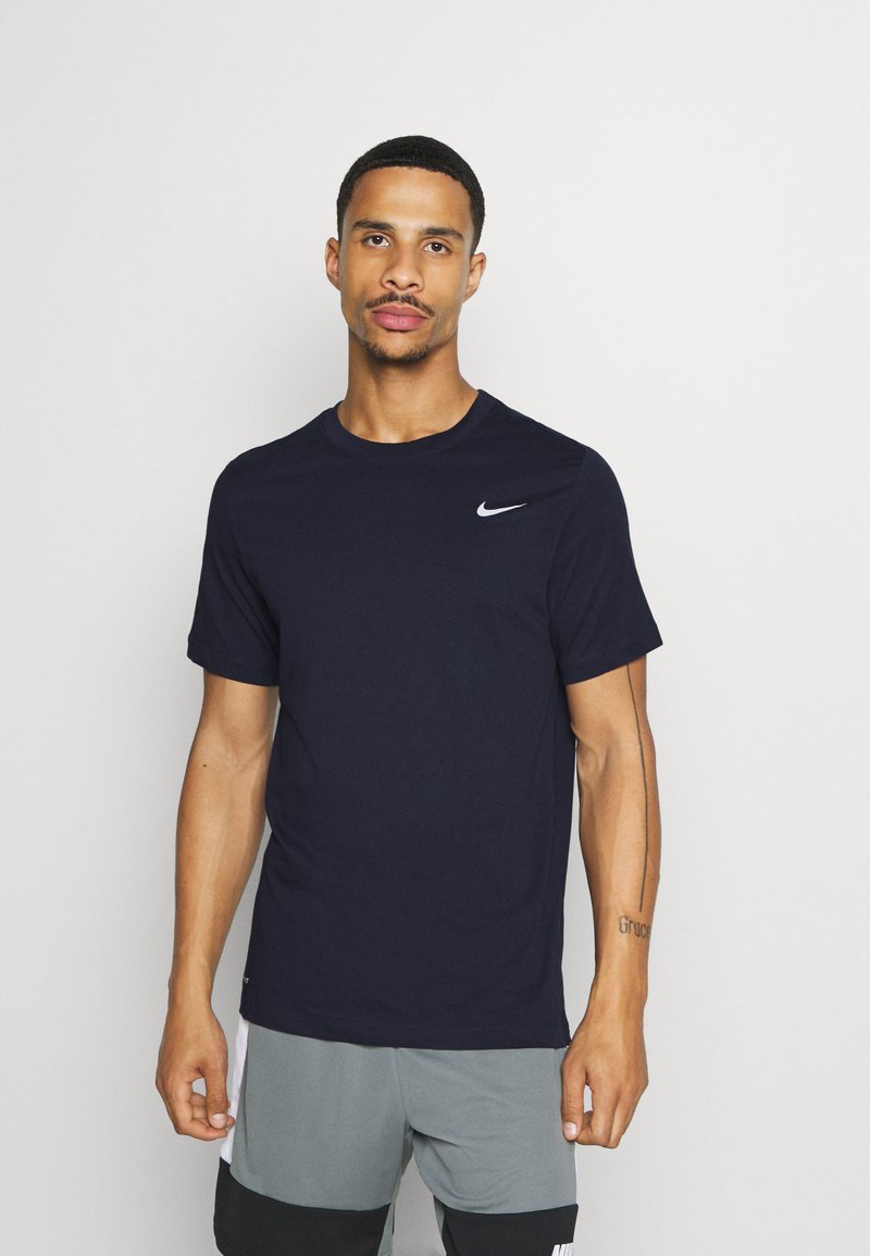 Nike Performance CREW SOLID - T-shirt desportiva - obsidian/matte silver
