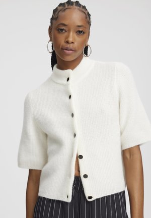 Gestuz ALPHA SHORT CARDIGAN - Strickjacke - dark sand melange/sand ...