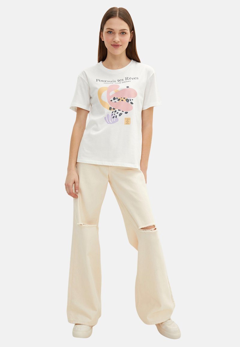 Damen T-Shirts | LC Waikiki CREW NECK SHORT SLEEVE T-Shirt print ecru/offwhite - JR15812 Damen T-Shirts | LC Waikiki CREW NECK SHORT SLEEVE T-Shirt print ecru/offwhite - JR15812