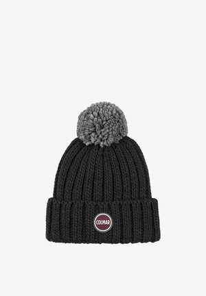 Colmar Originals, COLMAR ORIGINALS UNISEX RIB-KNIT HAT WITH POM-POM - Huer - black