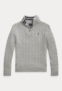 CABLE-KNIT COTTON QUARTER-ZIP SWEATER - Pullover - andover heather