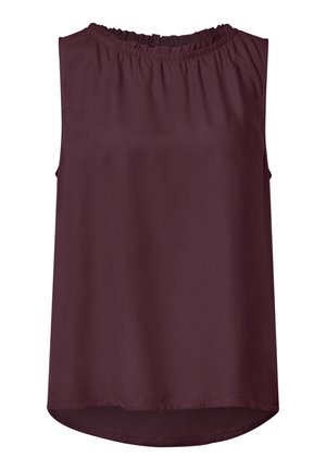 Street One, BLUSENTOP MIT GERAFFTEM RUNDHALS - Blouse - rustic rouge