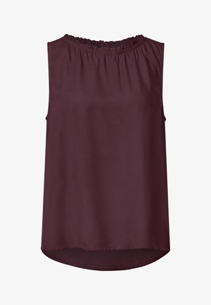 Street One, BLUSENTOP MIT GERAFFTEM RUNDHALS - Blouse - rustic rouge