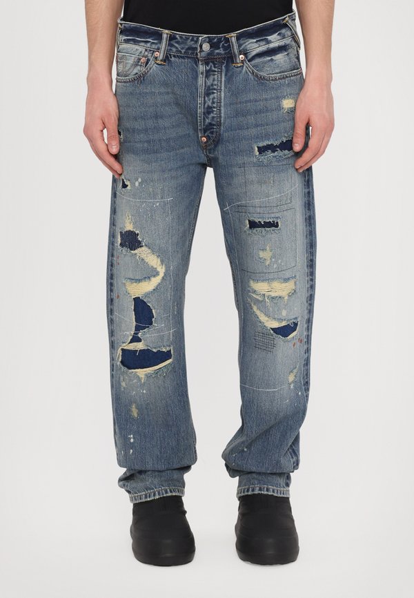 POCKET DISTRESSED  - Straight leg jeans - indigo