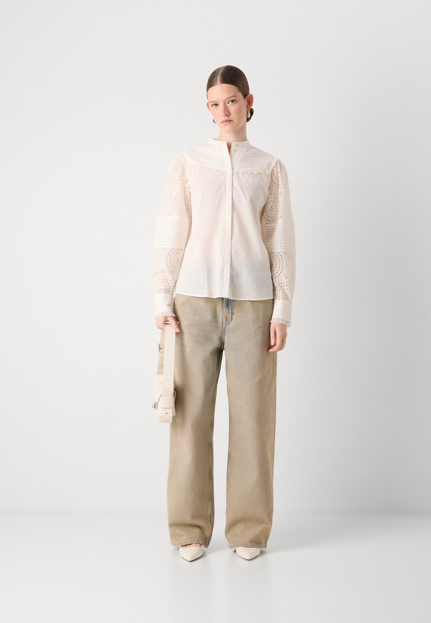 売れ筋商品|||ボス シャツ レディース トップス BEBRODY - Button-down blouse - open white BOSS BEBRODY - Button-down blouse - open white/white - Zalando