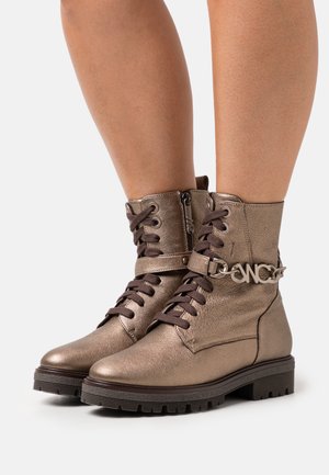 Lace-up ankle boots - bronze