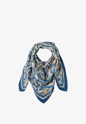 Damart, CHIC TREND - Fular - blue beige printed cashmere