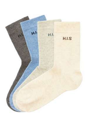 H.I.S 4 PACK - Socken - grau/jeans/ beige/grau