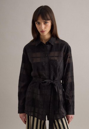 BLEND FIT SEMI-TRANSPARENT CHECK  - Overhemdblouse - gunmetal