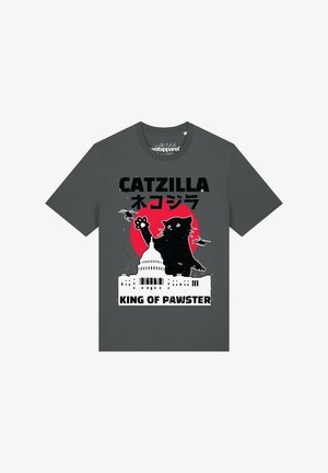 watapparel, CATZILLA UNISEX - T-shirt print - anthracite