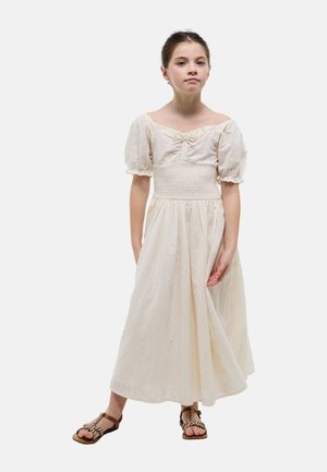 Monoprix, ROBE MANCHES COURTES BRODÉE - Robe longue - amaretti