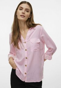 Vero Moda VMBUMPY L/S NEW NOOS - Nööpidega pluus - pink cosmos