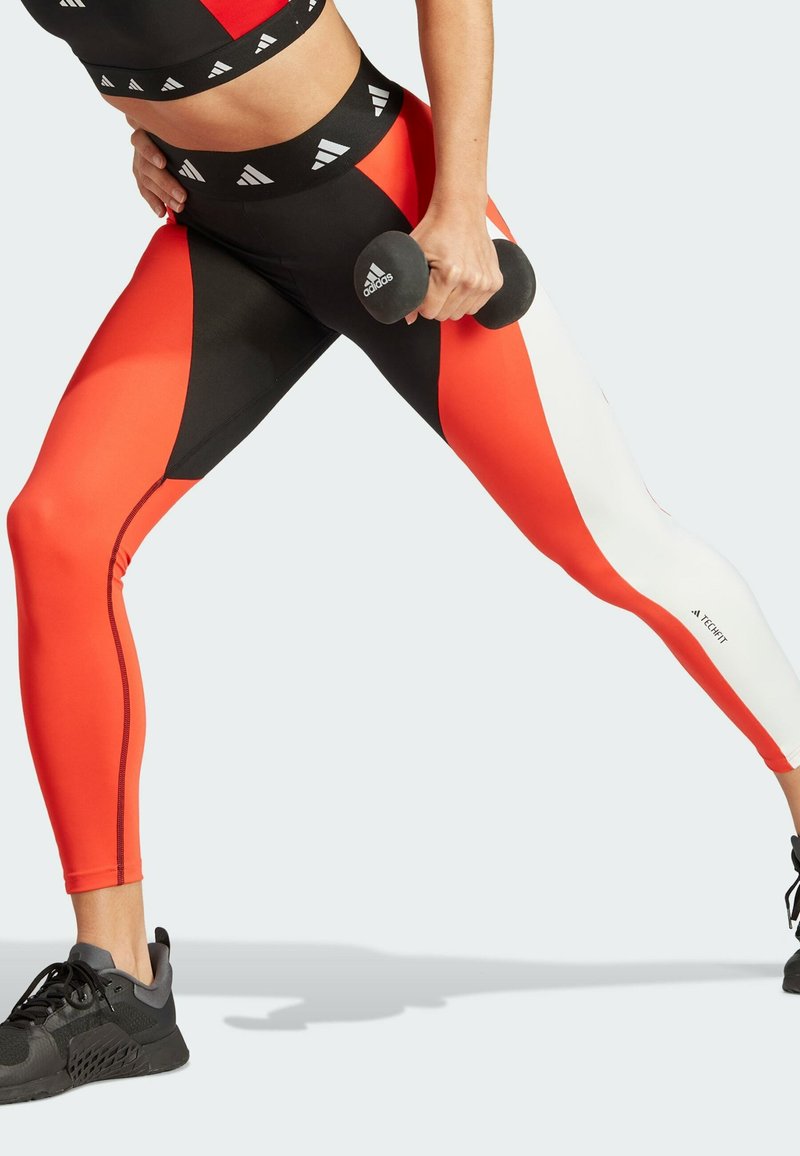 adidas black and orange leggings