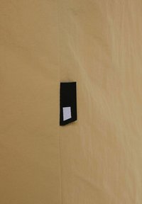 Beež kangas su slysda tekstūru ja ja ühel küljel must silt, millel on valge ristkülikukujuline aktsent. Lihtne, puhas disain minimaalse detailide arvuga.