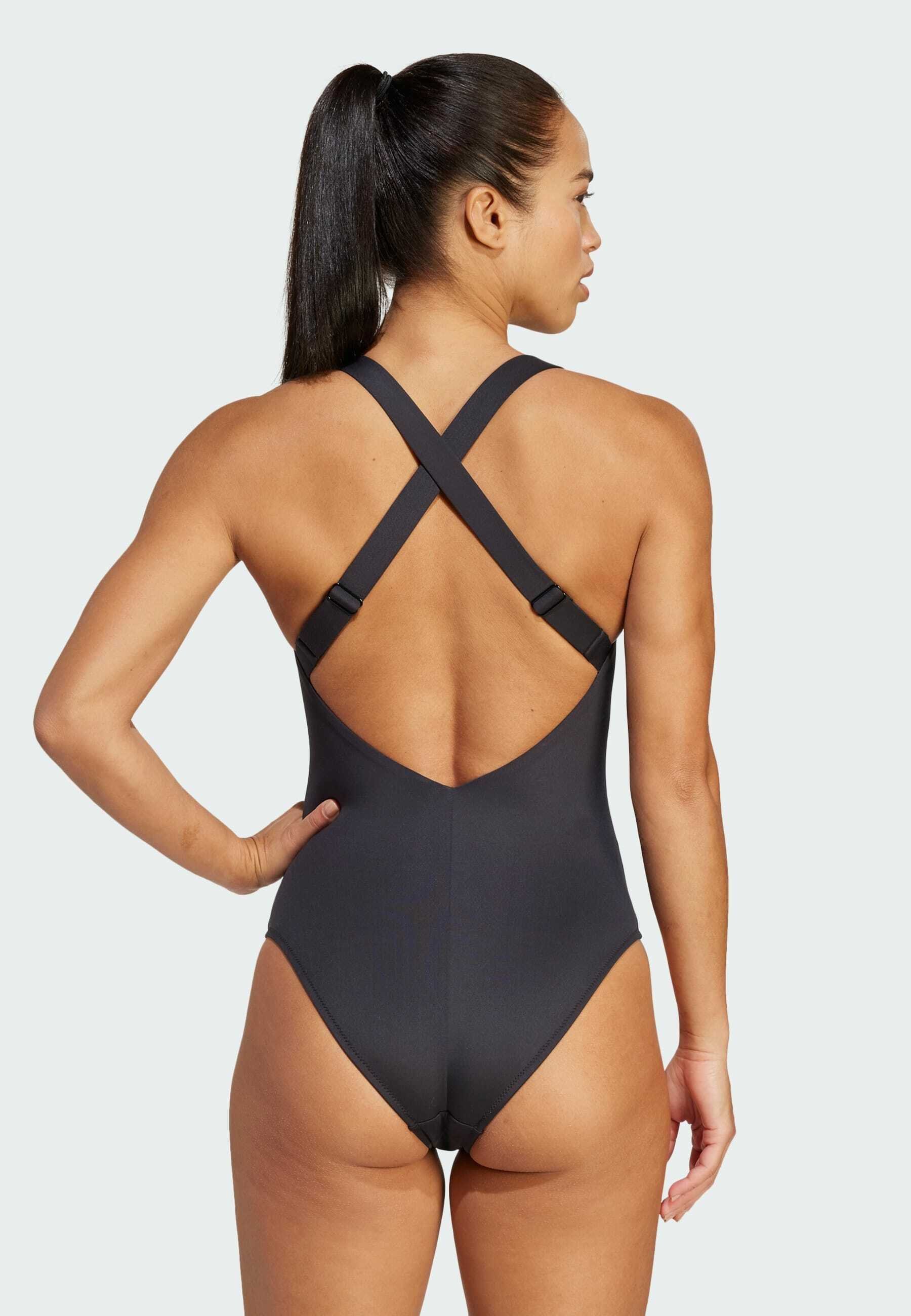 ADIDAS SWIM ICONISEA RIBBED PADDED薄型ストラップ水着 JM8185 adidas Iconisea Ribbed Padded Thin Straps Swimsuit - Green