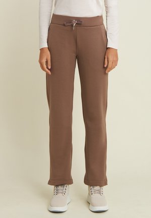 SPORTIVI CON GAMBA DRITTA E DETTAGLI LUMINOSI - Pantaloni sportivi - brown