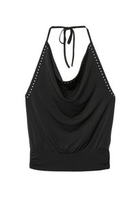 STUDDED HALTER  - Top - black