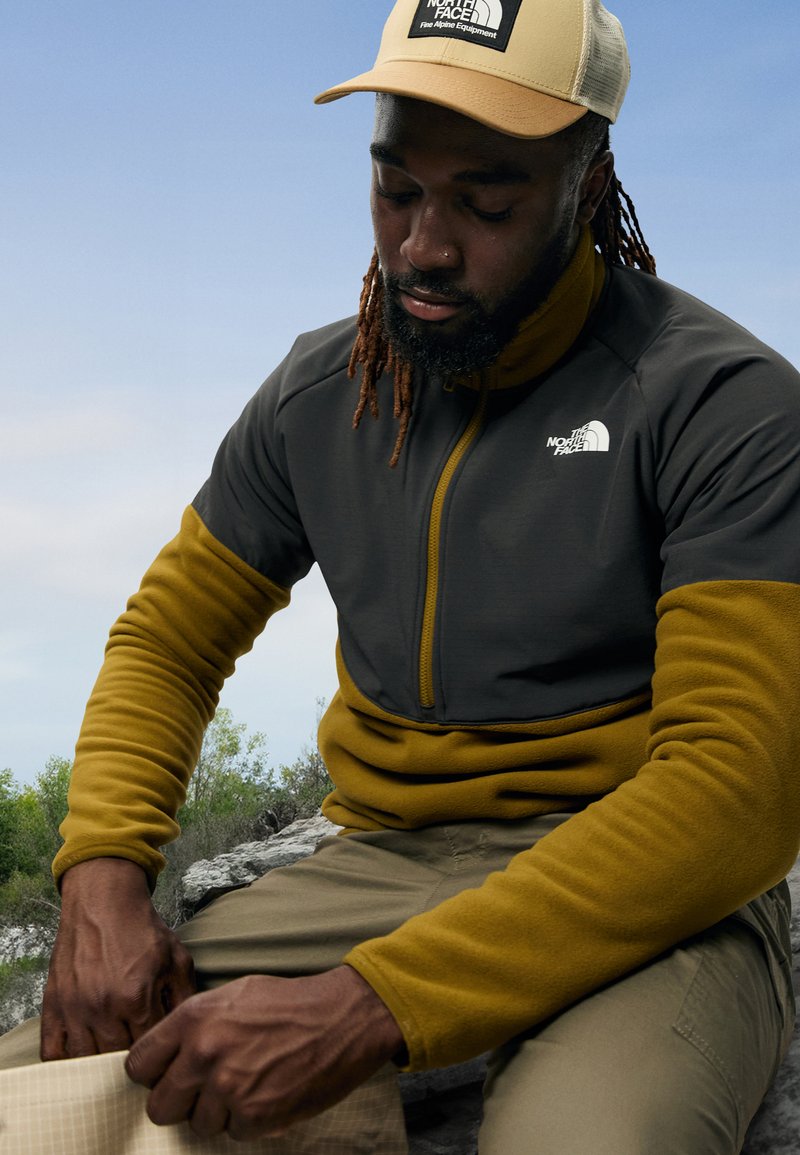 The North Face GLACIER HEAVYWEIGHT 1/2 ZIP - Felpa in pile - moss green/asphalt grey