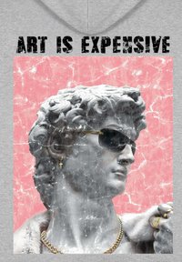 Mira Paris ART IS EXPENSIVE DAVID PRINT HEAVYWEIGHT - Pulover s kapuco - mottled grey