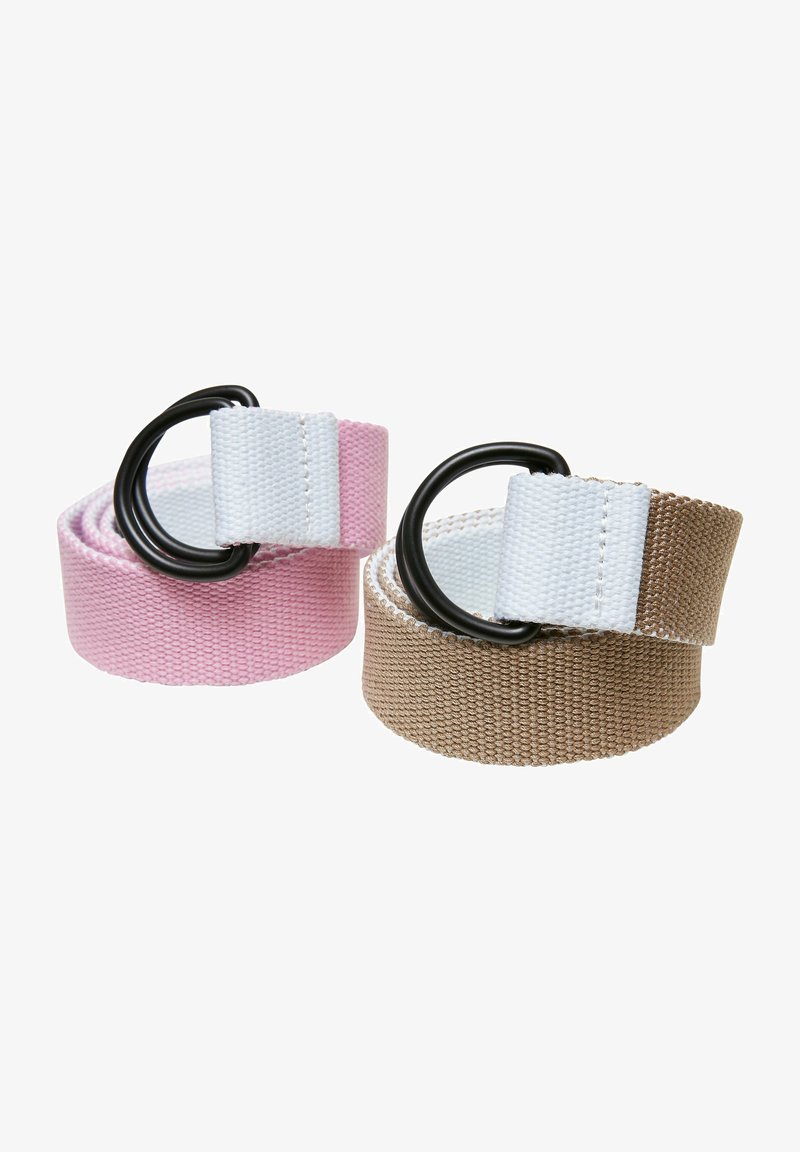 Urban Classics 2 PACK - Pletený opasok - white beige white rose