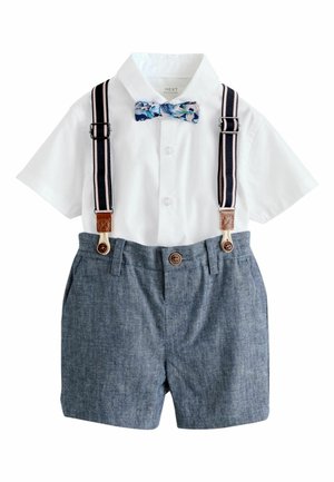 REGULAR FIT BRACES BOW TIE - Dungarees - white blue
