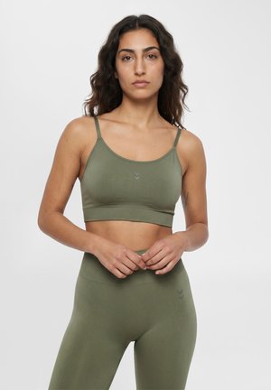 Hummel HUMMEL HMLFLOW PADDED BRA - Sport-BH mit leichter Stützkraft - deep lichen green