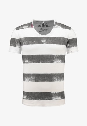 Print T-shirt - offwhite-silver
