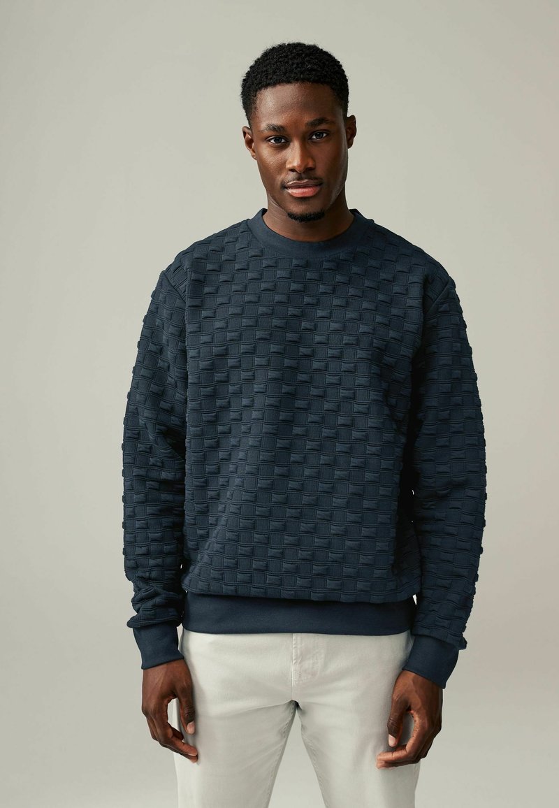 Next TEXTURE CREW  - Mikina - mottled blue