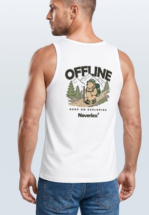 Neverless TANKTOP HERREN MIT GRAFIK-PRINT - HIKE ADVENTURE BEAR - - Top - weiß