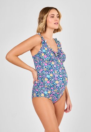 JoJo Maman Bébé MATERNITY FIT FLORAL PRINT FRILL - Badeanzug - navy