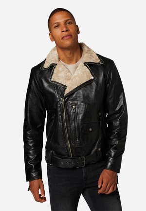 Leather jacket - schwarz