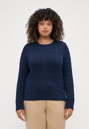 CABLE - Stickad tröja - dark night navy