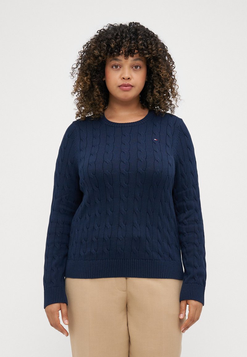 Tommy Hilfiger Curve CABLE - Pulover - dark night navy