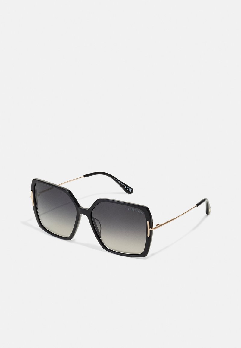 Tom Ford JOANNA - Sunglasses - shiny black/gradient smoke/black