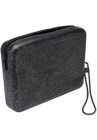 Must mustriluku musta klambrikott, millel on ristküliku kuju, valmistatud tekstuuritud materjalist. Sellel on ülemine lukustus ja eemaldatav randme rihm.