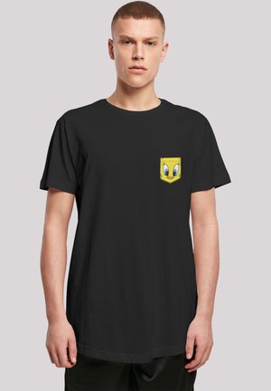 LOONEY TUNES TWEETY PIE FACE FAUX POCKET - Print T-shirt - black