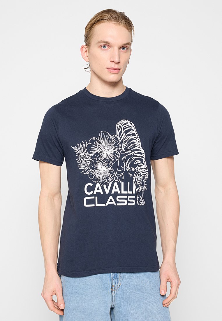 Cavalli Class T-shirt print donkerblauw Cavalli Class T-shirt print donkerblauw