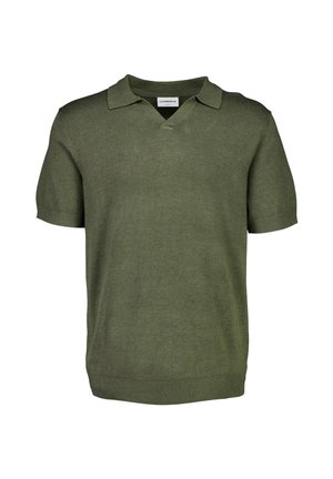Lindbergh, SS V-NECK - Poloshirt - army mel