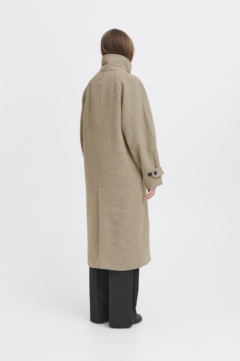 ICHI IHGAZIVA JA - Classic coat - desert taupe melange/taupe