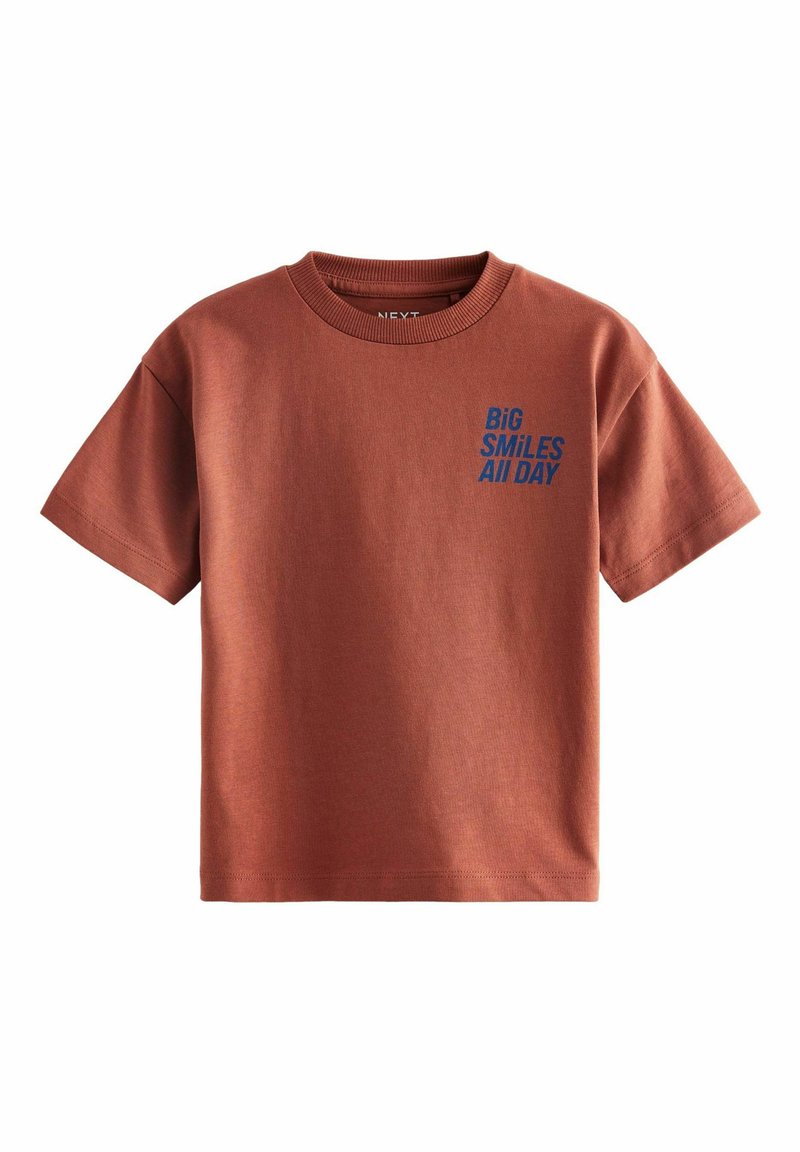Next SIMPLE SHORT SLEEVE - T-shirt imprimé - rust brown