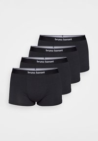 Svarta boxerunderkläder i bomull med en mjuk midjeband som har "bruno banani"-logotypen och en enkel design utan mönster. Fyrpack.